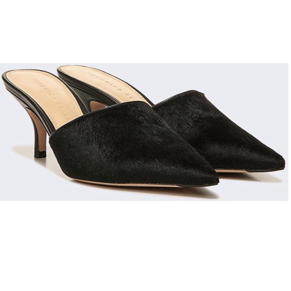 Veronica Beard Merla Kitten Heel in Black Suede